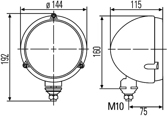 HEADLAMP ES FA 0GR MG12 LT M133      1A3 Hella 