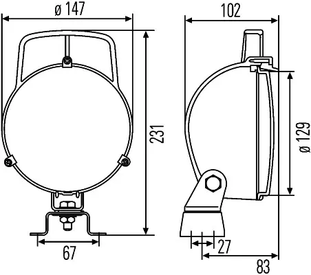 WORK LAMP 0GR TU W131                1G3 Hella 