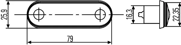 Markeringslykt LED 12-24v Rød 5m ledn. Hella 