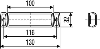 LED Markeringslykt 12V 1Led Rød 500mm Hella