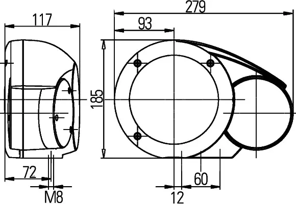 Lysk. H4 Combi 133 Hella 