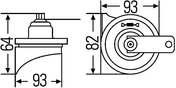 TRUMPET HORN 2 UNITS 12V SET         3FH Hella 