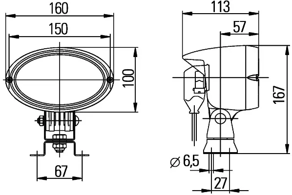 WORK LAMP GA 0GR HD MG12H9 OV100     1GA Hella 