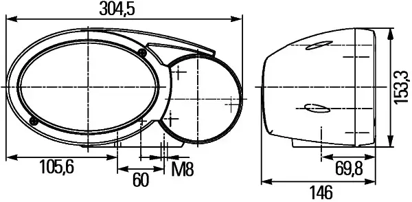 Lysk. H4 Modul 120 Hella 