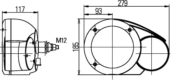 Lysk. H4 Combi 120 Hella 