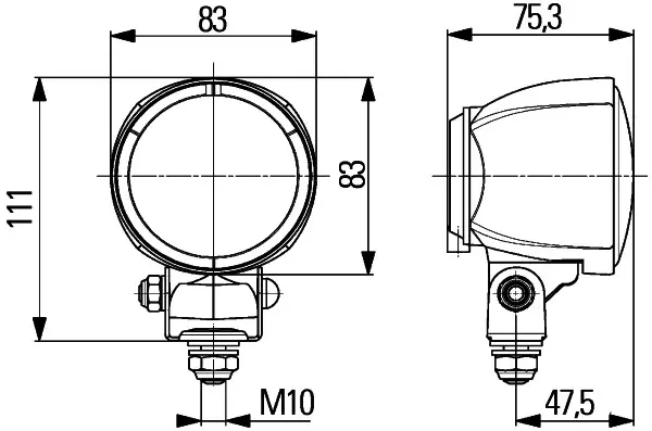 WORK LAMP NA 0GR TU M70              1G0 Hella 