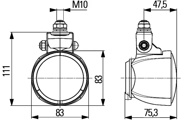 WORK LAMP NA 180GR TU M70            1G0 Hella 