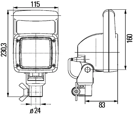 WORK LAMP NA 0GR MG24 UB             1GA Hella 