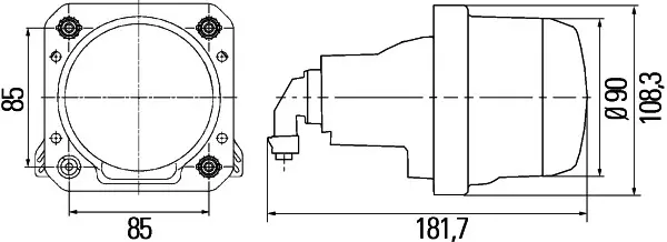 Module 90mm Bi-Halogen 24v Hella 