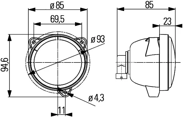 WORK LAMP NA EB3P MG12H9 M70         1G0 Hella 