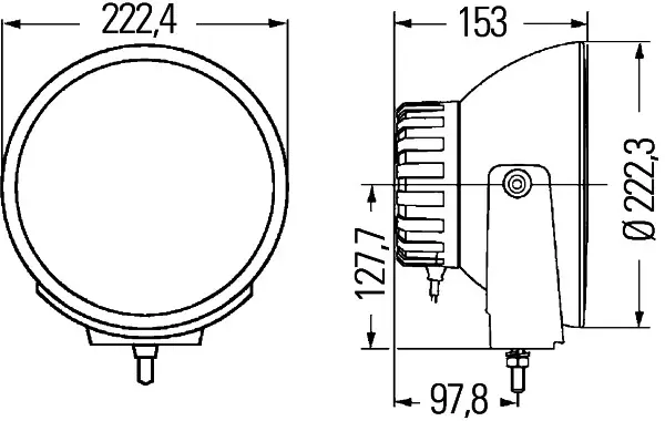 Lum. Xenon 9" Chr.ring 24V ref. 37,5 Hella 