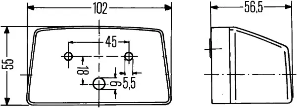 Lykt skilt skrueavstand 45mm Hella 