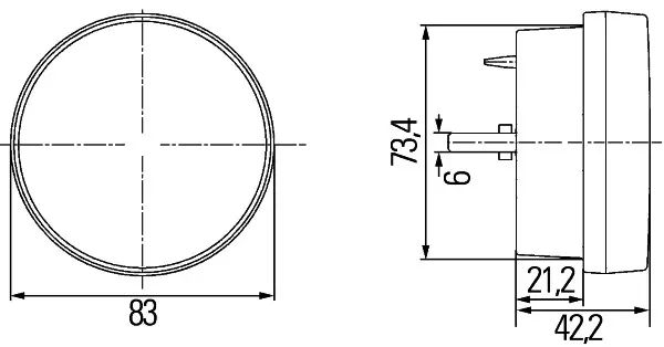 LED markering og blink foran Hella 