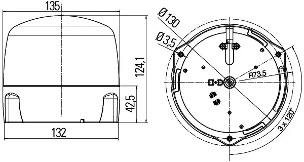LED LAMP 12/24V BLUE FIX MOUNTING    2RL Hella 