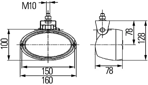 WORK LAMP WA 180GR MG24 DT OV100     1GA Hella 