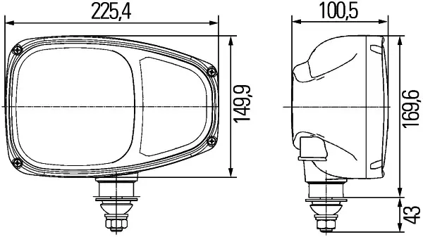 hovedlyskaster høyre 12v Hella 