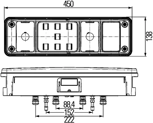 LED multifunksjonbaklykt 24V ADR venstre Hella 