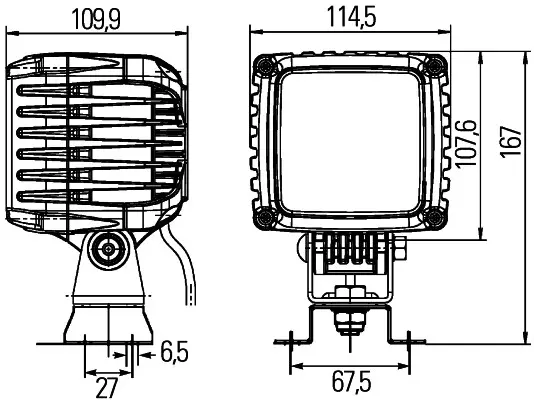 LED Arbeidslysk PB 3000 m/glass/stående Hella 