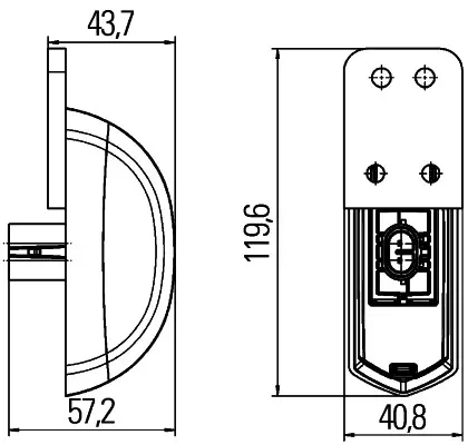 LED Markeringslykt rød/hvit 500mm 24v Hella 