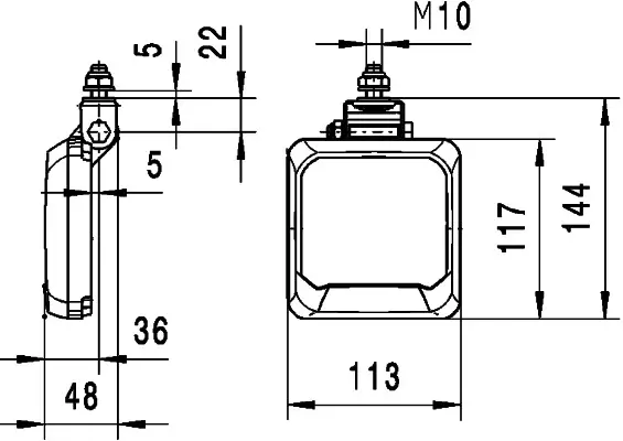 Arb.lyskast Flat Beam 500  Nær heng Hella 