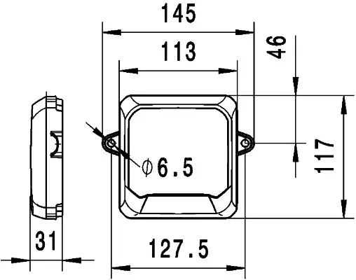 Arbeidslyskaster Flat Beam 500 Hella 