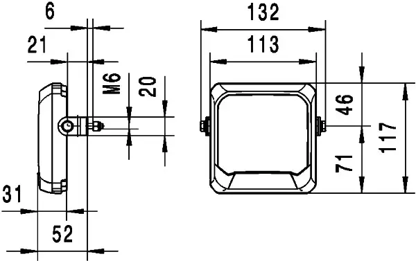 Arbeidslyskaster Flat Beam 500 Hella 