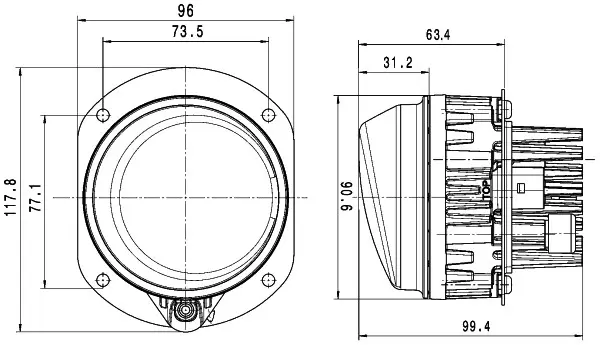 HEADLAMP DE-ZN CO LH MD12/24         1N0 Hella 