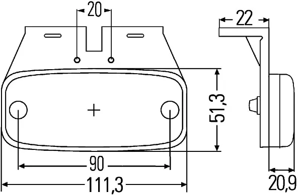 Sidemarkeringslys LED 12v Hella 