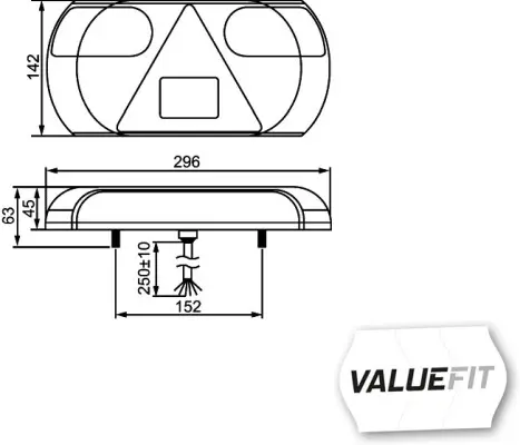 LED multifunksjons baklampe Hella 