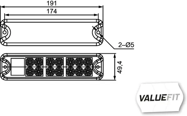 LED multifunksjons baklampe Hella 