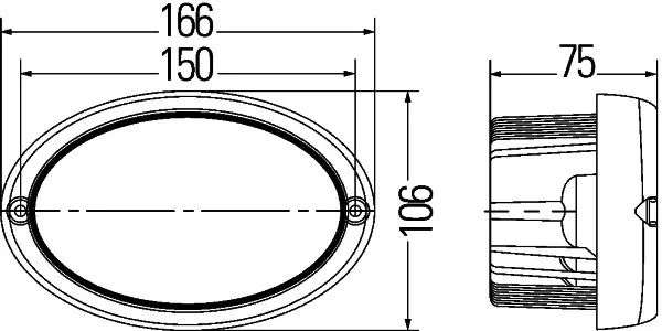 Arb.lyskaster Oval 100 LED Hella 