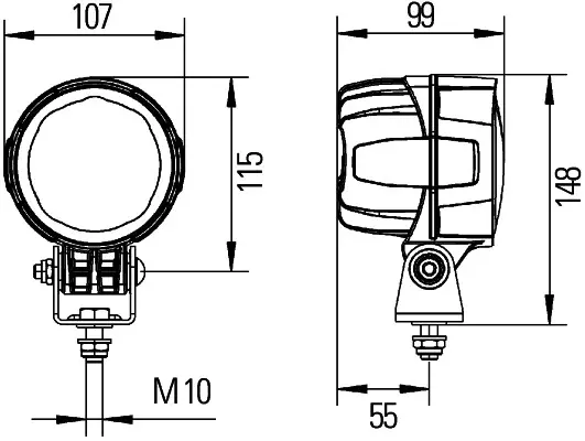 Modul 90 LED fjern Stå/heng 3400lm Hella 