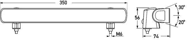 LED Bar arbeidslykt 350mm 2200lm Hella 