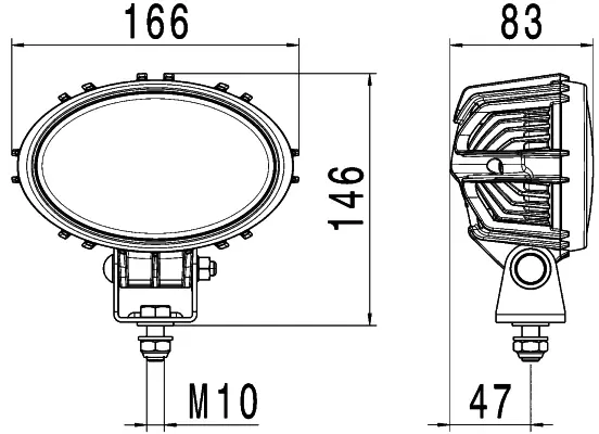 Oval 100 ThermoLED 1700Lm Nær Hella 