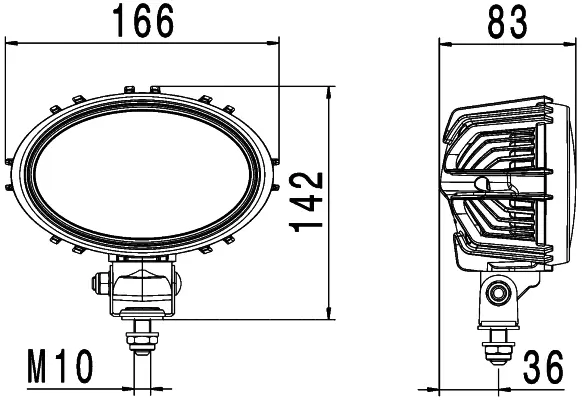 Oval 100 LED thermo dreibar Hella 