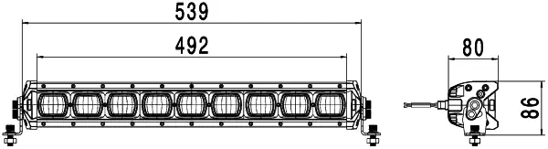 LED BAR 540mm 37,5 ref Hella ValueFit Fj Hella 