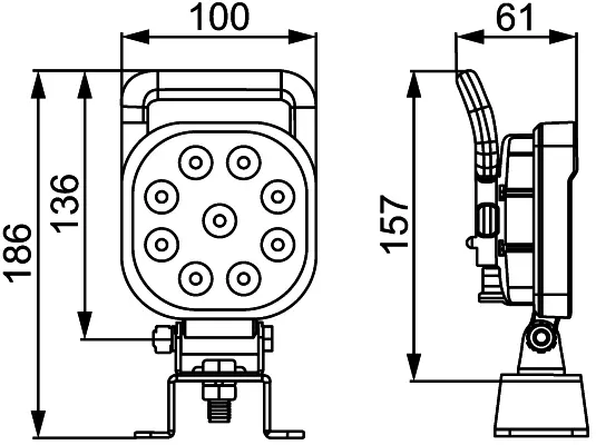 WORK LAMP NA 0GR HG S MD12-24 DT S1  1GA Hella 