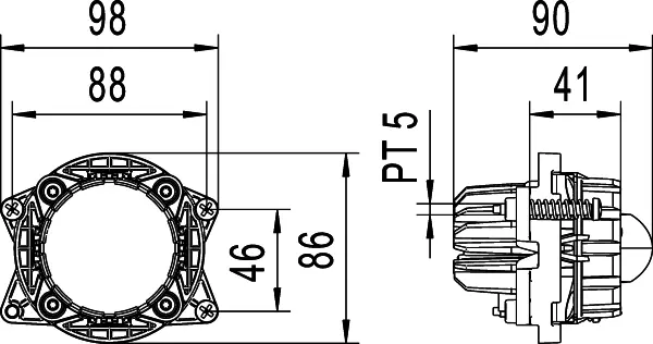 HEADLAMP DE-F EB MD12 M60A           1KL Hella 