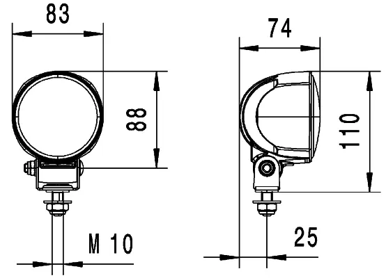 WORK LAMP WA DR MD12-24 DT M70.3.2   1G0 Hella 