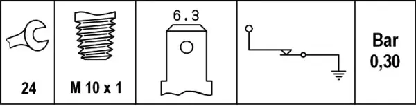 OIL PRESSURE SWITCH                  6ZL Hella 