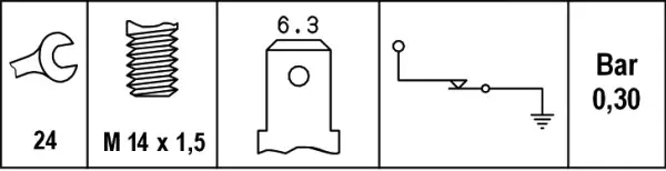 OIL PRESSURE SWITCH                  6ZL Hella 