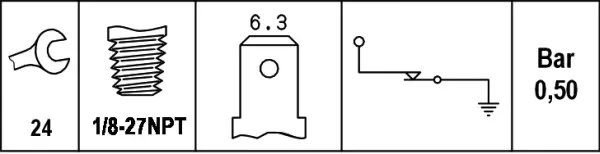 OIL PRESSURE SWITCH                  6ZL Hella 