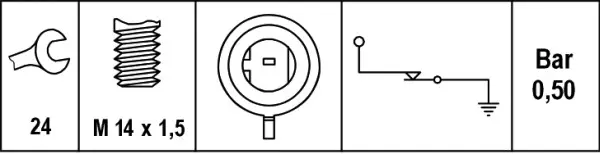 OIL PRESSURE SWITCH                  6ZL Hella 