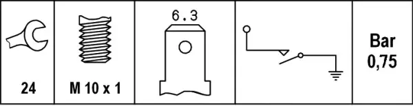OIL PRESSURE SWITCH                  6ZL Hella 