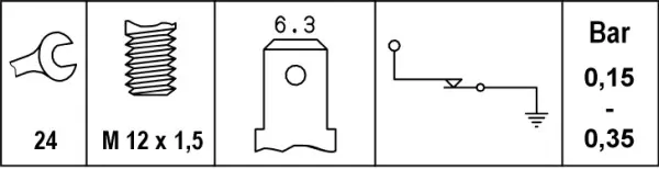 OIL PRESSURE SWITCH                  6ZL Hella 