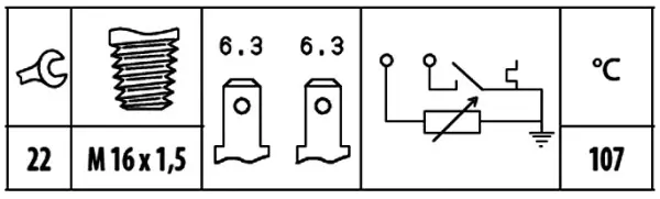 COOLANT TEMPERATURE-SENDER UNIT      6PT Hella 