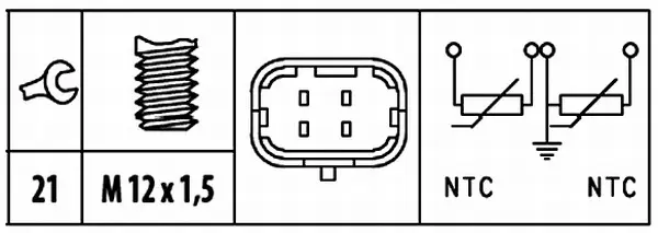 COOLANT TEMPERATURE-SENDER UNIT      6PT Hella 