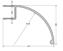 Endeprofil sidehinder Buet L=500mm Hytrans