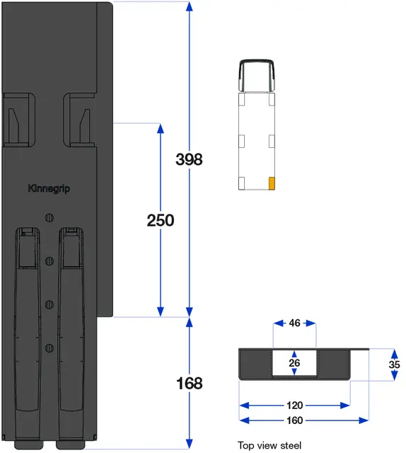 K5 Rear pillar 400 BBD right steel E Kinnegrip 