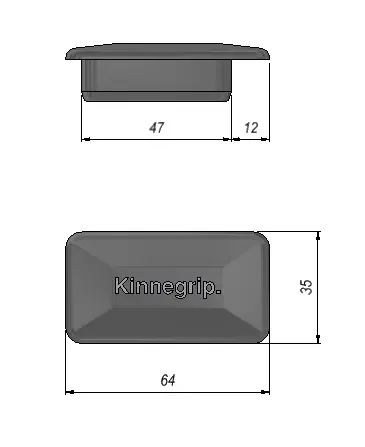 Top cover, narrow, right Kinnegrip 